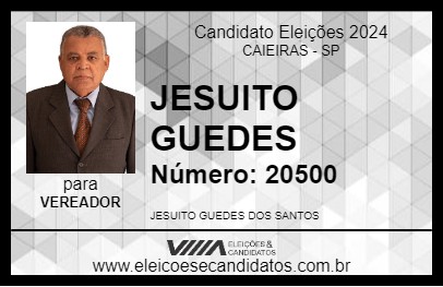 Candidato JESUITO GUEDES 2024 - CAIEIRAS - Eleições