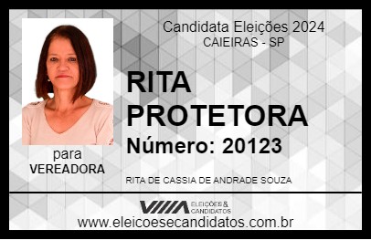 Candidato RITA PROTETORA 2024 - CAIEIRAS - Eleições