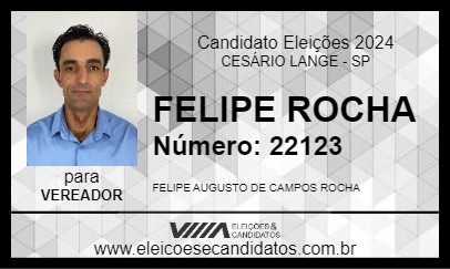 Candidato FELIPE ROCHA 2024 - CESÁRIO LANGE - Eleições