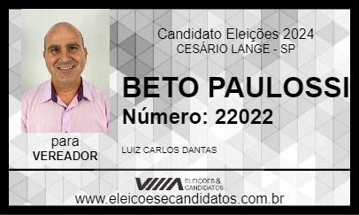 Candidato BETO PAULOSSI 2024 - CESÁRIO LANGE - Eleições