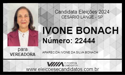 Candidato IVONE BONACH 2024 - CESÁRIO LANGE - Eleições