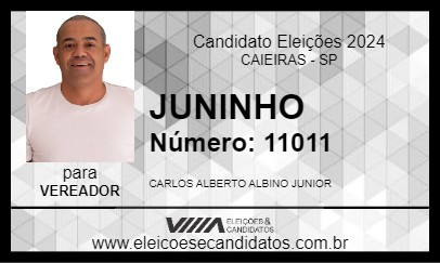 Candidato JUNINHO 2024 - CAIEIRAS - Eleições