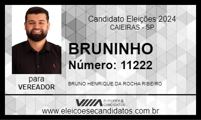 Candidato BRUNINHO 2024 - CAIEIRAS - Eleições