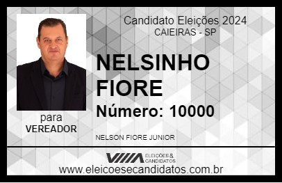 Candidato NELSINHO FIORE 2024 - CAIEIRAS - Eleições