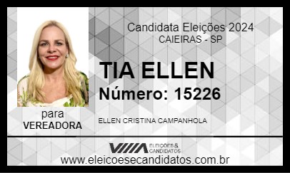 Candidato TIA ELLEN 2024 - CAIEIRAS - Eleições