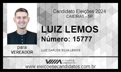 Candidato LUIZ LEMOS 2024 - CAIEIRAS - Eleições