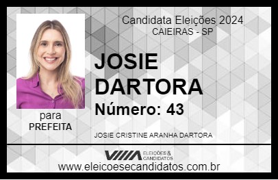 Candidato JOSIE DARTORA 2024 - CAIEIRAS - Eleições