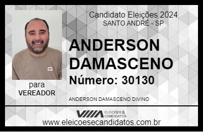 Candidato ANDERSON DAMASCENO 2024 - SANTO ANDRÉ - Eleições