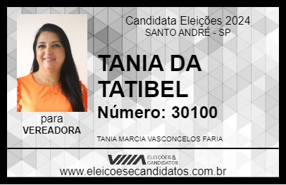 Candidato TANIA DA TATIBEL 2024 - SANTO ANDRÉ - Eleições