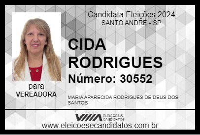 Candidato CIDA RODRIGUES 2024 - SANTO ANDRÉ - Eleições