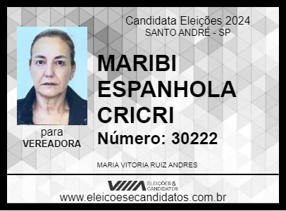 Candidato MARIBI ESPANHOLA 2024 - SANTO ANDRÉ - Eleições