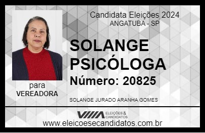 Candidato SOLANGE PSICÓLOGA 2024 - ANGATUBA - Eleições