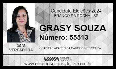 Candidato GRASY SOUZA 2024 - FRANCO DA ROCHA - Eleições