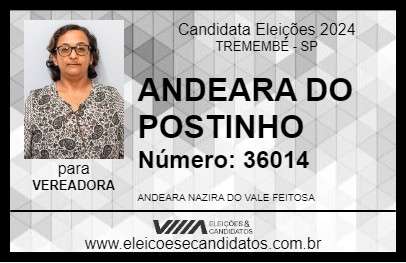 Candidato ANDEARA NAZIRA DO VALE FEITOSA 2024 - TREMEMBÉ - Eleições