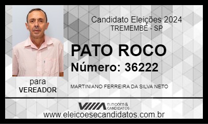 Candidato PATO ROCO 2024 - TREMEMBÉ - Eleições