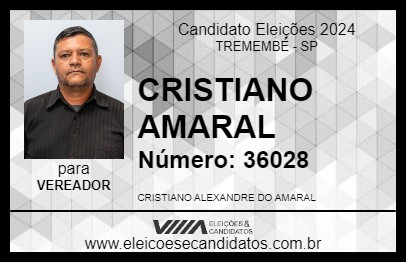 Candidato CRISTIANO AMARAL 2024 - TREMEMBÉ - Eleições