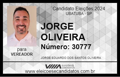 Candidato JORGE OLIVEIRA 2024 - UBATUBA - Eleições