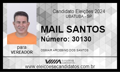 Candidato MAIL SANTOS 2024 - UBATUBA - Eleições