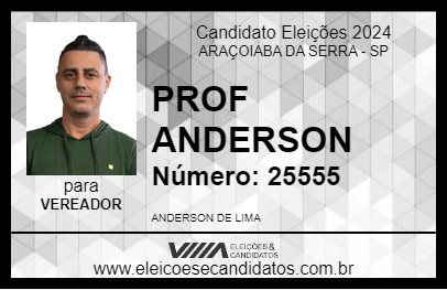 Candidato PROF ANDERSON 2024 - ARAÇOIABA DA SERRA - Eleições