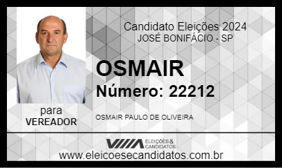 Candidato OSMAIR 2024 - JOSÉ BONIFÁCIO - Eleições