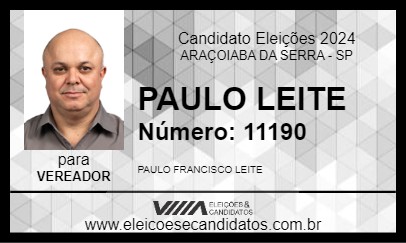 Candidato PAULO LEITE 2024 - ARAÇOIABA DA SERRA - Eleições