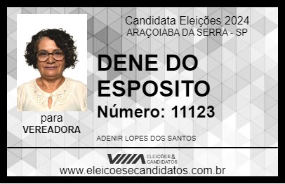 Candidato DENE DO ESPOSITO 2024 - ARAÇOIABA DA SERRA - Eleições