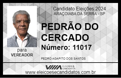 Candidato PEDRÃO DO CERCADO 2024 - ARAÇOIABA DA SERRA - Eleições