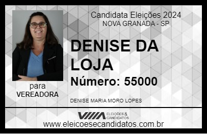 Candidato DENISE DA LOJA 2024 - NOVA GRANADA - Eleições