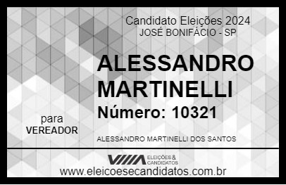 Candidato ALESSANDRO MARTINELLI 2024 - JOSÉ BONIFÁCIO - Eleições