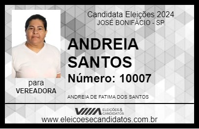 Candidato ANDREIA SANTOS 2024 - JOSÉ BONIFÁCIO - Eleições