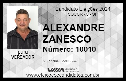 Candidato ALEXANDRE ZANESCO 2024 - SOCORRO - Eleições