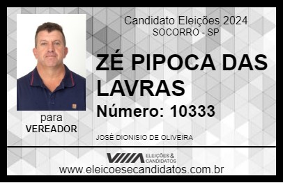 Candidato ZÉ PIPOCA DAS LAVRAS 2024 - SOCORRO - Eleições