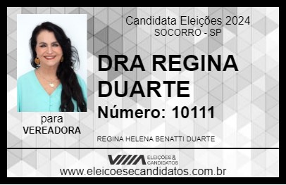 Candidato DRA REGINA DUARTE 2024 - SOCORRO - Eleições