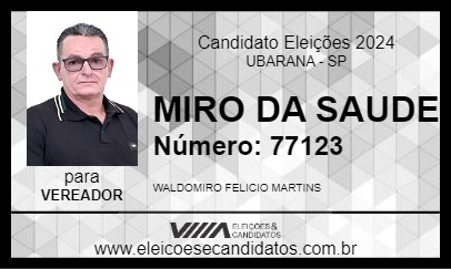 Candidato MIRO DA SAUDE 2024 - UBARANA - Eleições