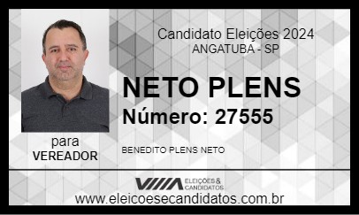 Candidato NETO PLENS 2024 - ANGATUBA - Eleições