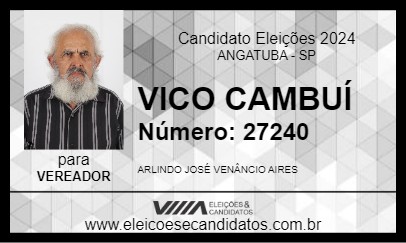 Candidato VICO CAMBUÍ 2024 - ANGATUBA - Eleições