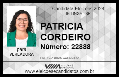 Candidato PATRICIA CORDEIRO 2024 - IBITINGA - Eleições