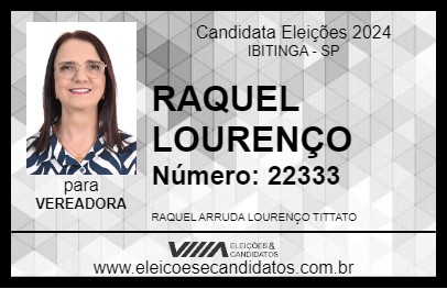 Candidato RAQUEL LOURENÇO 2024 - IBITINGA - Eleições