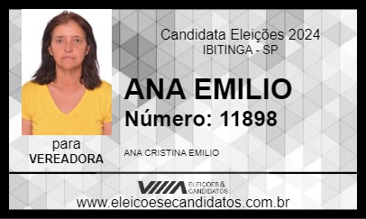 Candidato ANA EMILIO 2024 - IBITINGA - Eleições