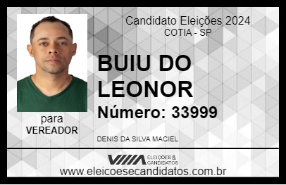 Candidato BUIU DO LEONOR 2024 - COTIA - Eleições