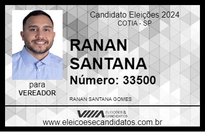 Candidato RANAN SANTANA 2024 - COTIA - Eleições