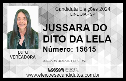 Candidato JUSSARA DO DITO DA LELA 2024 - LINDÓIA - Eleições