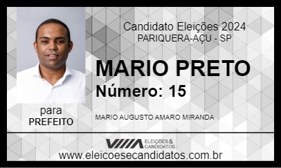 Candidato MARIO PRETO 2024 - PARIQUERA-AÇU - Eleições