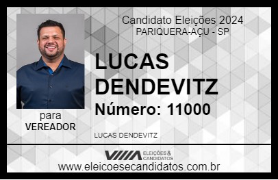 Candidato LUCAS DENDEVITZ 2024 - PARIQUERA-AÇU - Eleições