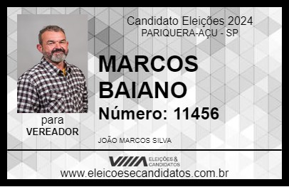 Candidato MARCOS BAIANO 2024 - PARIQUERA-AÇU - Eleições