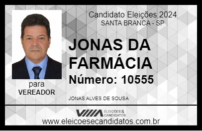 Candidato JONAS DA FARMÁCIA 2024 - SANTA BRANCA - Eleições