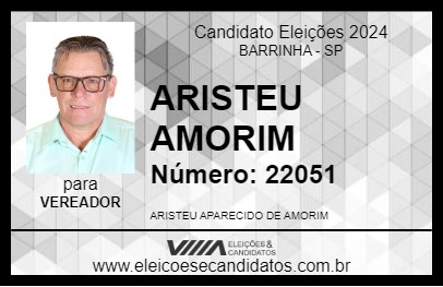 Candidato ARISTEU AMORIM 2024 - BARRINHA - Eleições