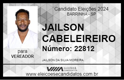 Candidato JAILSON CABELEIREIRO 2024 - BARRINHA - Eleições