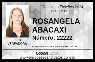 Candidato ROSANGELA ABACAXI 2024 - BARRINHA - Eleições