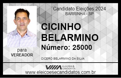 Candidato CICINHO BELARMINO 2024 - BARRINHA - Eleições